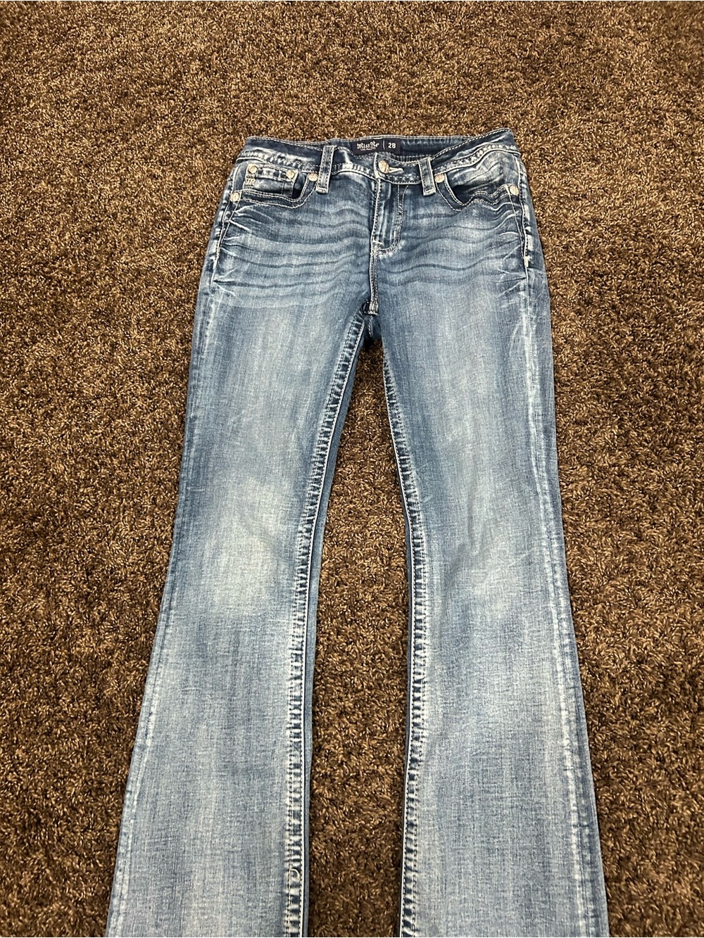 Miss Me Faded Light Blue Boot Cut Jeans very lightly used